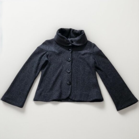 Annie 50 Cardigan Womens XL Gray Shawl Collar LS Burrons Wool Blend Retro Look - Picture 9 of 16